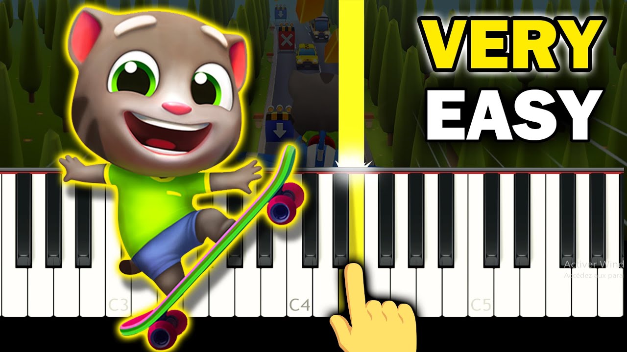 Talking TOM GOLD RUN - Forest Theme - VERY EASY Piano tutorial