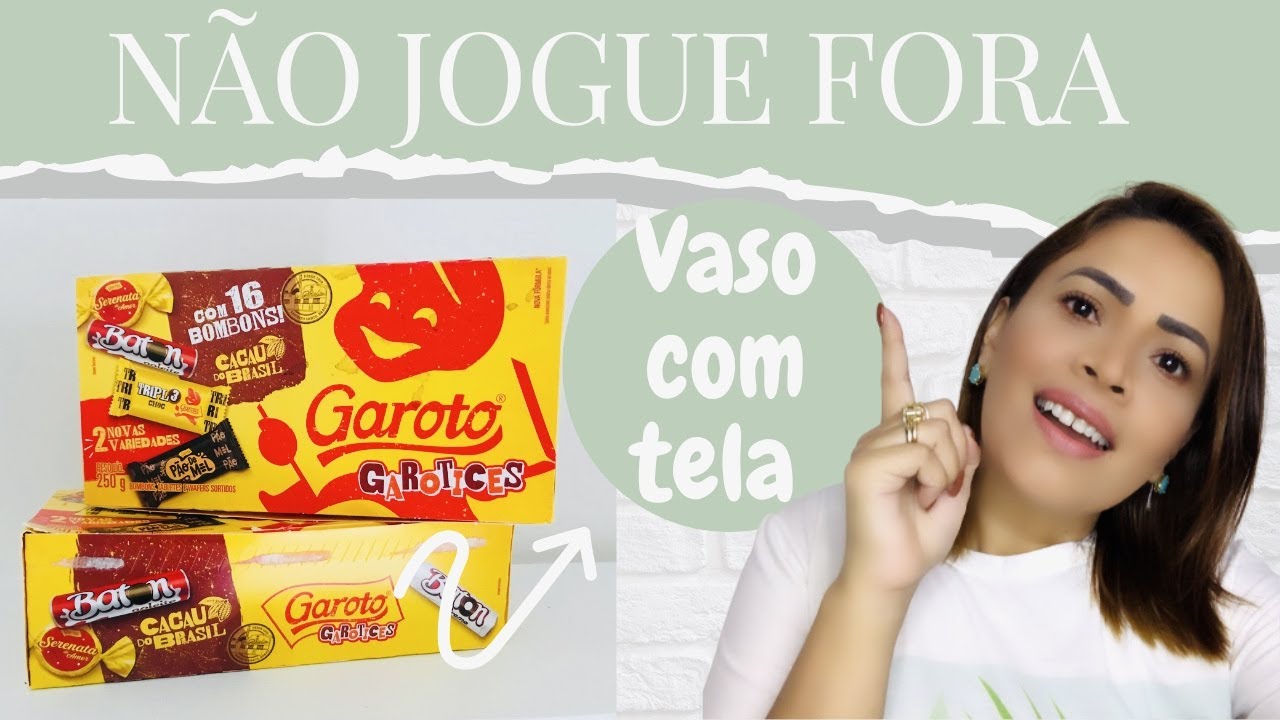 DIY;IDEIA BRILHANTE COM CAIXA DE PAPELAO VASO COM TELA