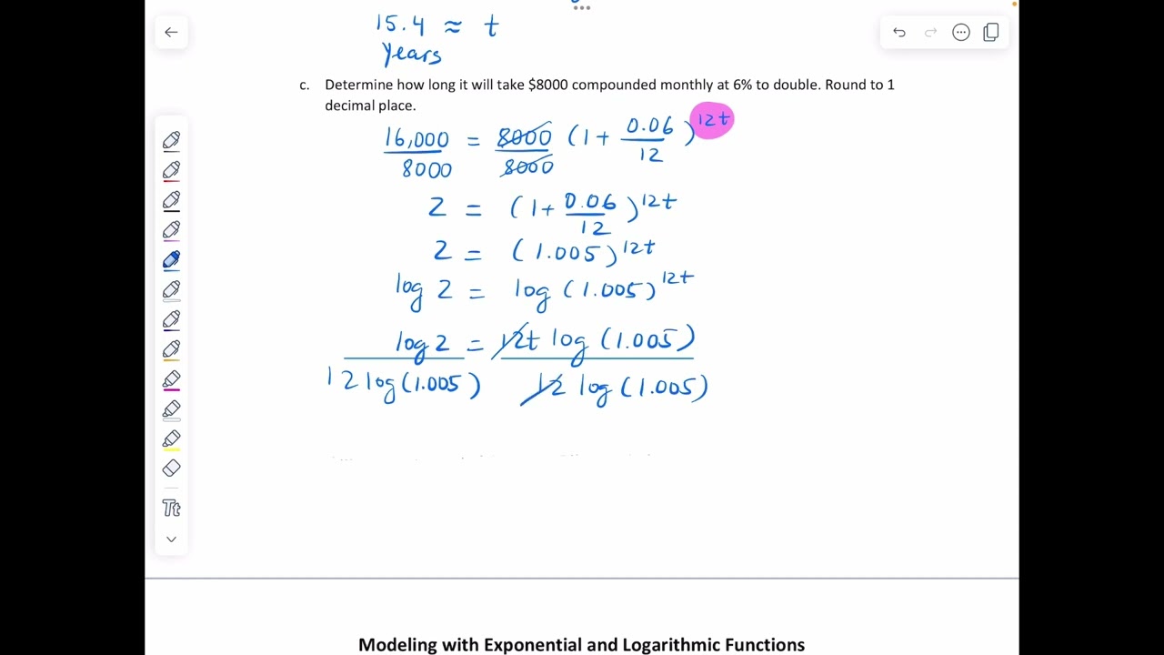 Modeling with exponential and logarithmic Functions