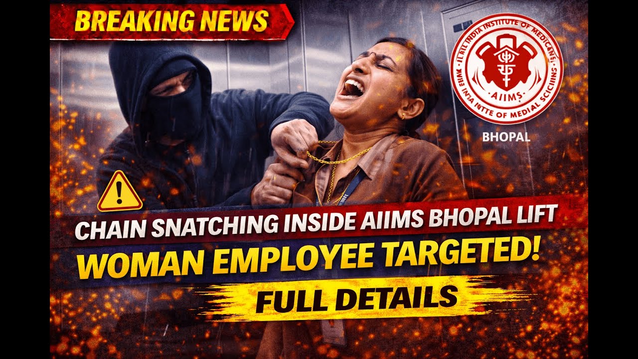 Chain Snatching Inside AIIMS Bhopal Lift | Woman Employee Targeted – Full Details