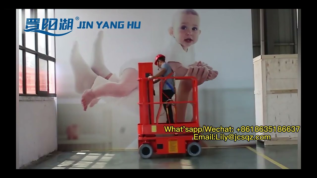 JIN YANG HU Electric Aluminum self-propelled Lift Platform Vertical Single Mast Lift factory