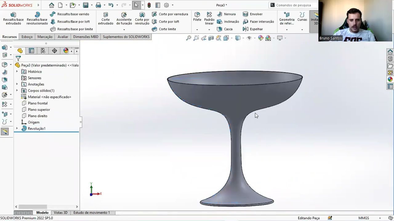 SOLIDWORKS | Como criar uma taça de cristal utilizando o Spline