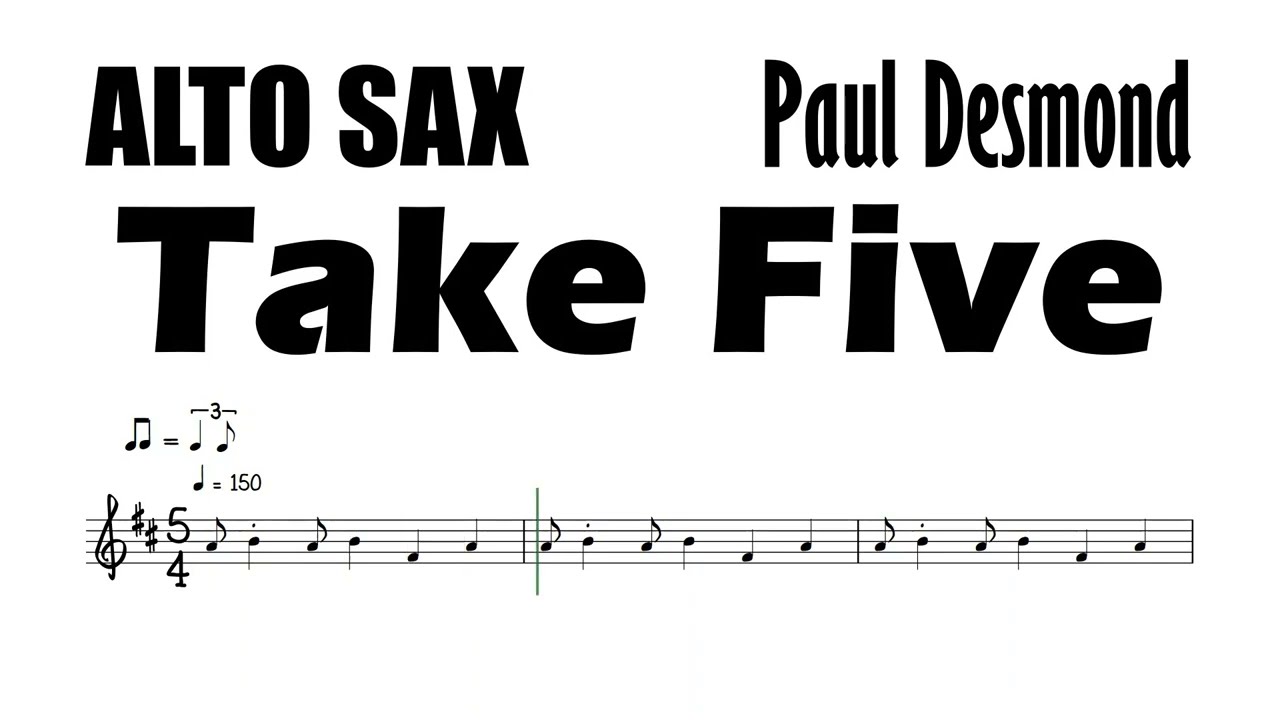 Take Five EASIER Version Alto Sax Sheet Music Backing Track Play Along Partitura