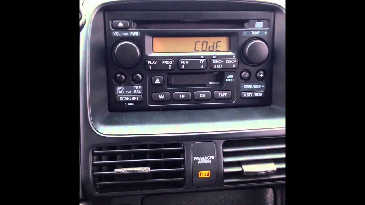 Код сброса стереосистемы для Honda CR-V 2006 года (заблокированное радио)