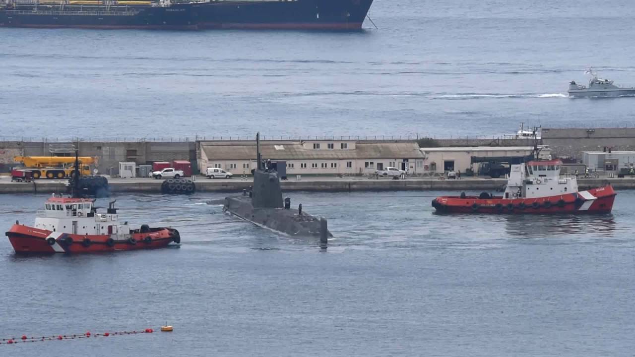 HMS AMBUSH departure from Gibraltar