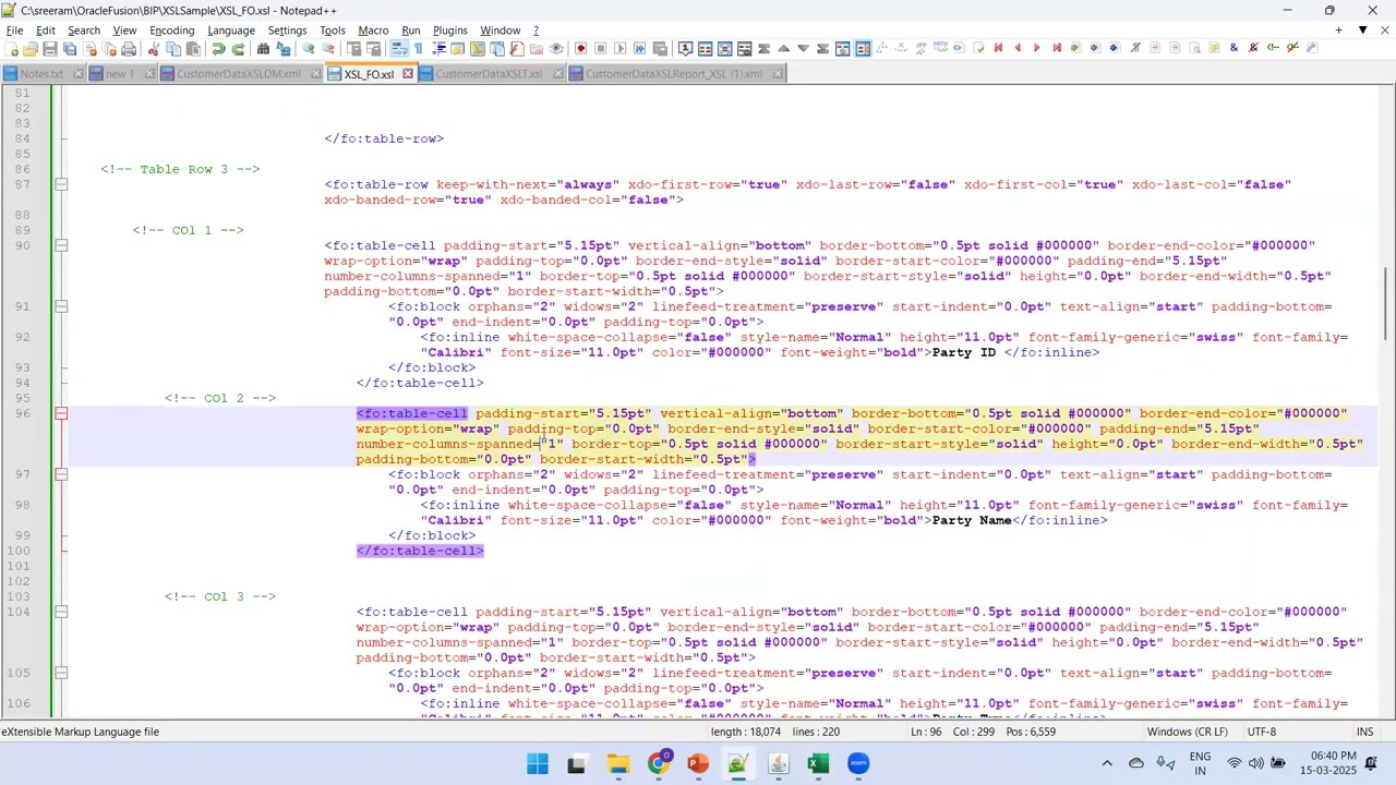 How to create  XSL Stylesheet& XSL-FO Template in Oracle Fusion BI Publisher