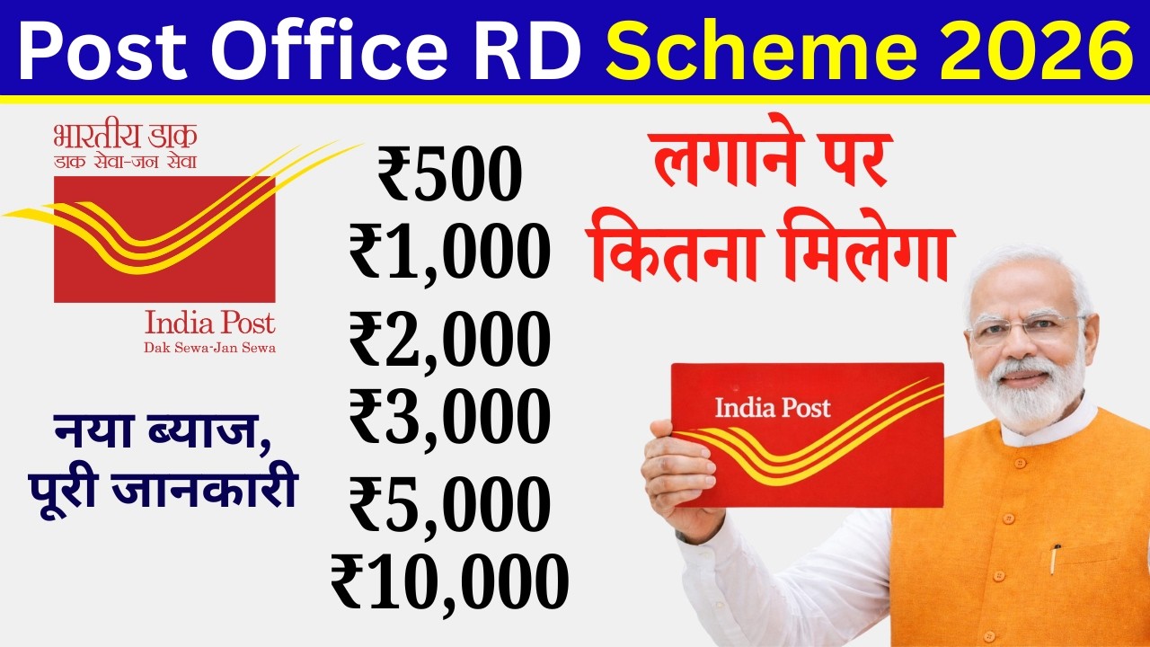 Post Office RD Scheme 2026 | ₹500 से ₹10,000 जमा करने पर कितना मिलेगा? पूरा कैलकुलेशन