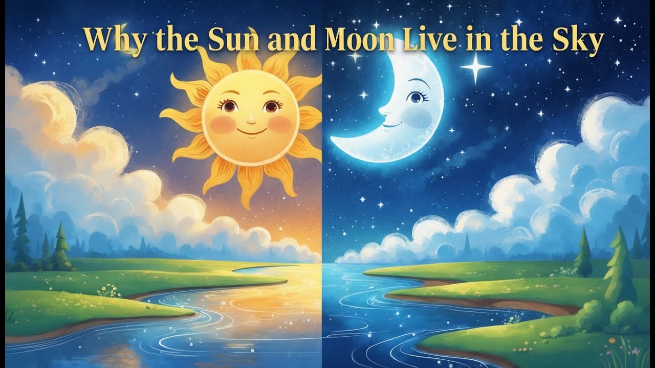 Why the Sun and Moon Live in the Sky - African Folktale for Kids