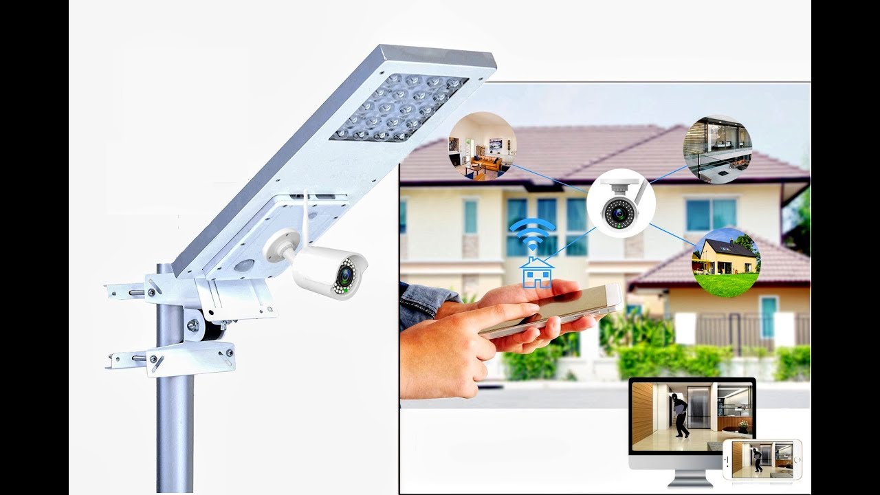 Lámpara Solar de Calle con Cámara WIFI integrada SUNLUX GUARD