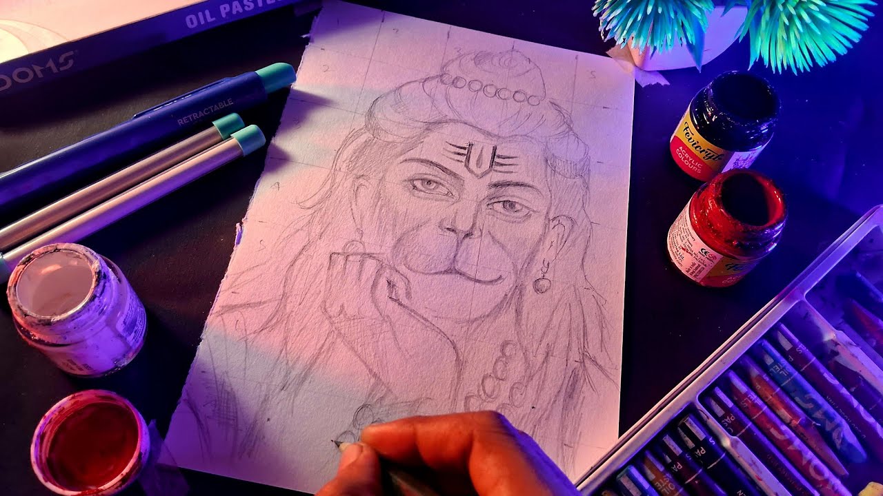 How To draw lord hunman ji 🙏, hunman ji drawing 🙏 ❤️ 