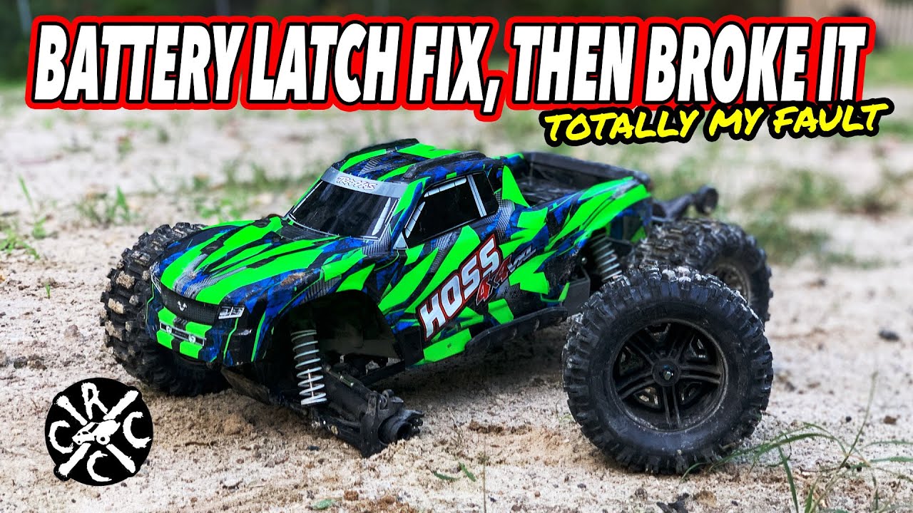 Traxxas Hoss Temporary Battery Latch Fix and Fun Bash Until Broken!