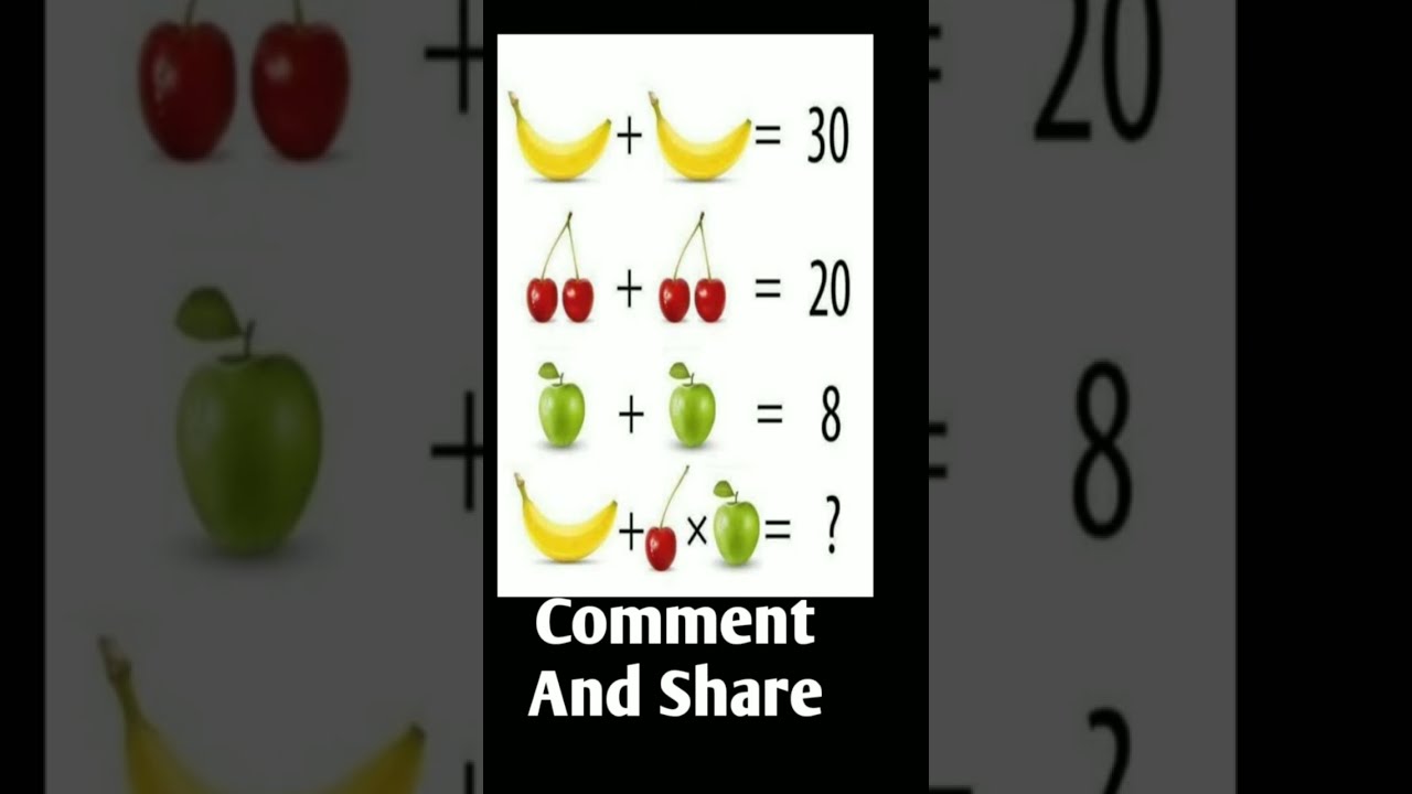 Maths Puzzle ( Fruit) | Only 5% Had It Correct