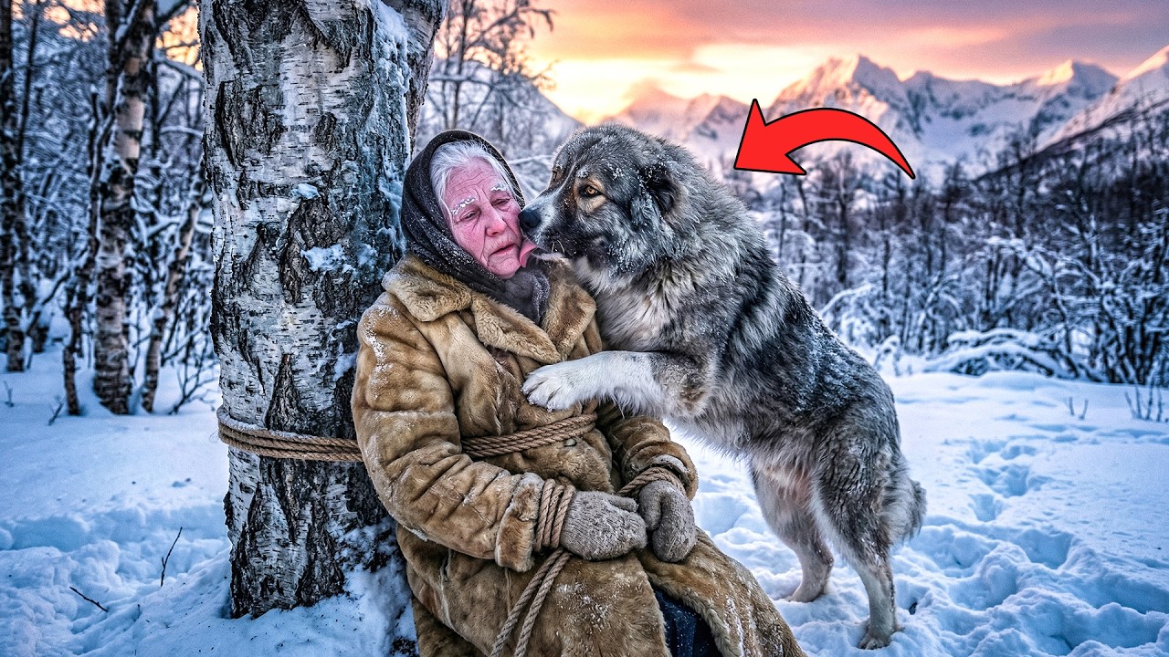 A Brave Dog Rescued an Old Woman Tied to a Tree and Left to Her Fate at −71°C