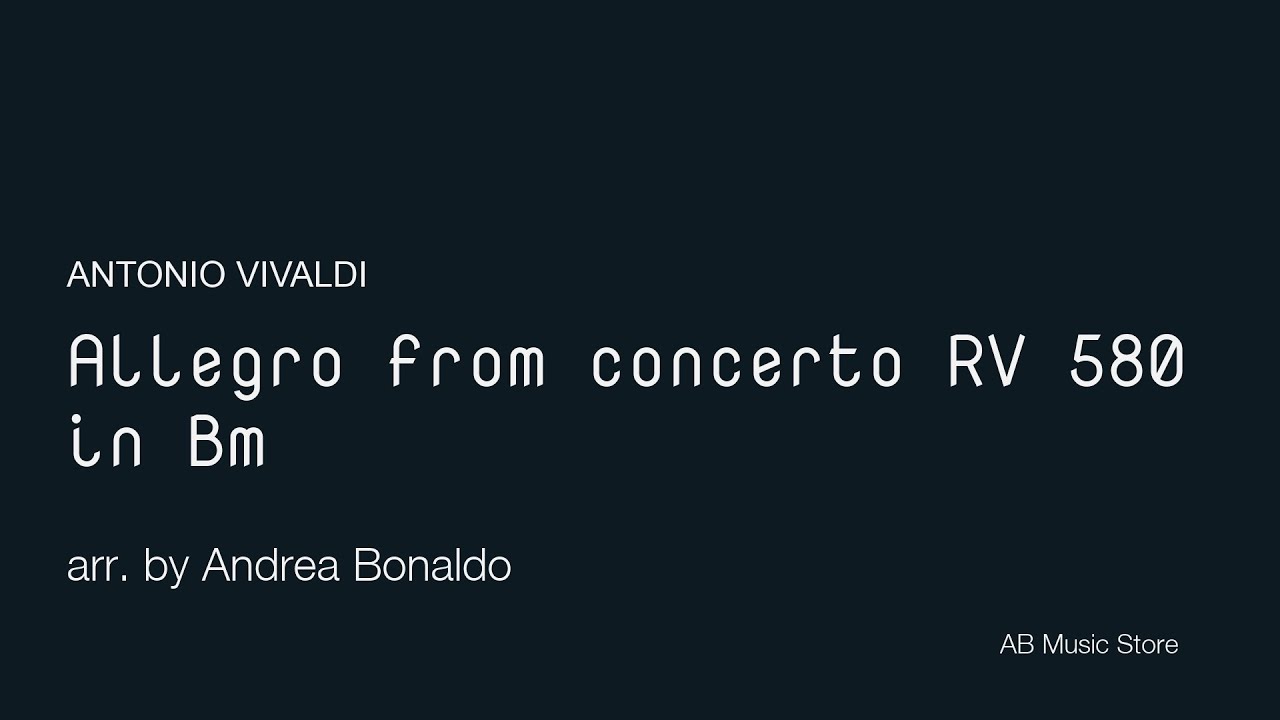 Allegro From Concerto RV580 in Bm (A. Vivaldi) for clarinet quintet with sheet music (link in desc.)