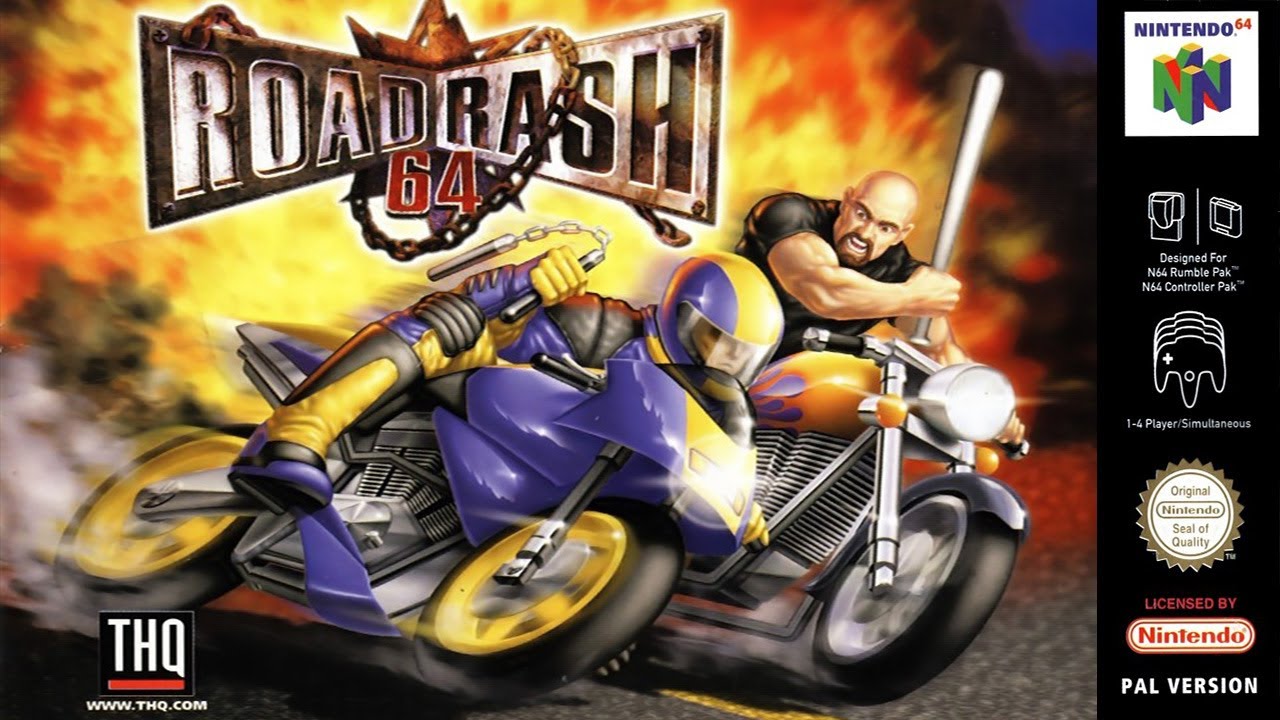 ROAD RASH 64 - Fails, saves, crashes and hilarious moments (60 FPS)