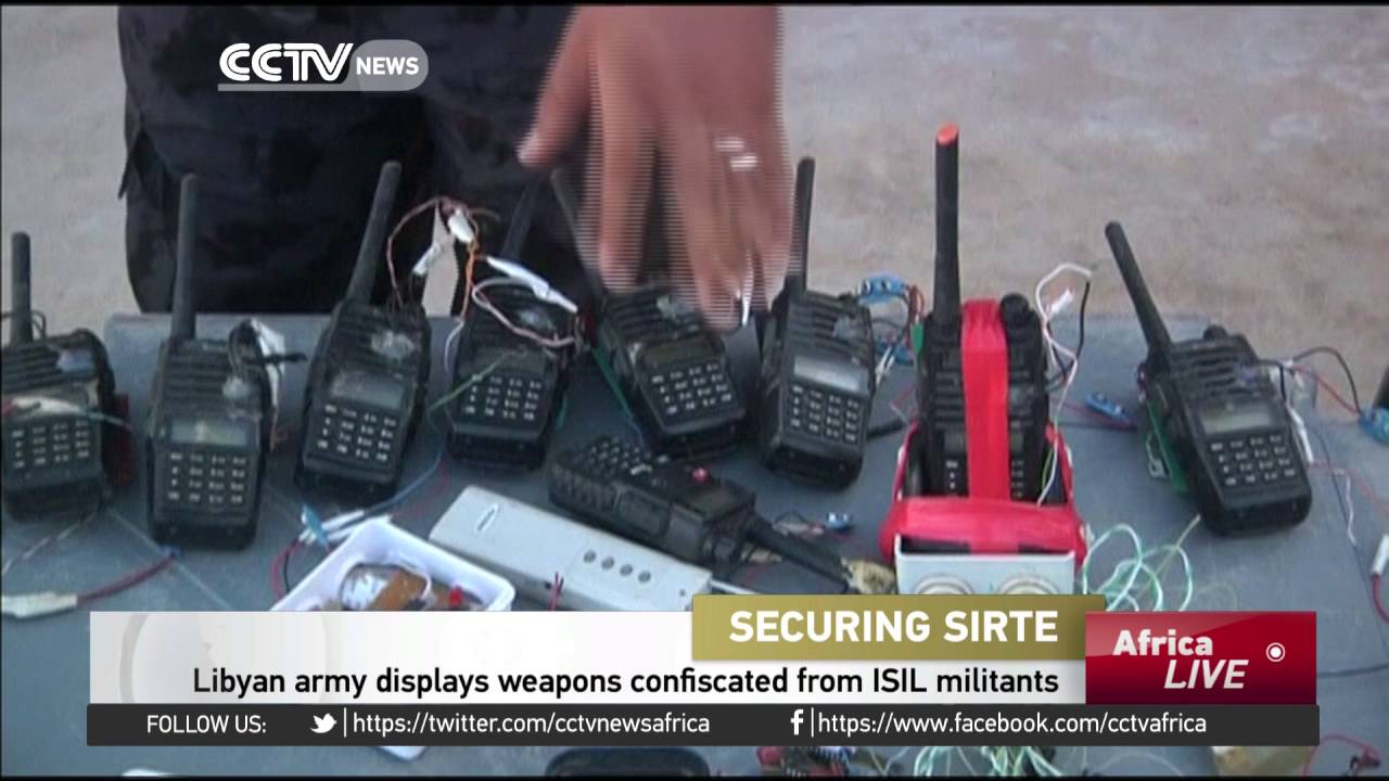 Libyan authorities display confiscated ISIS weapons
