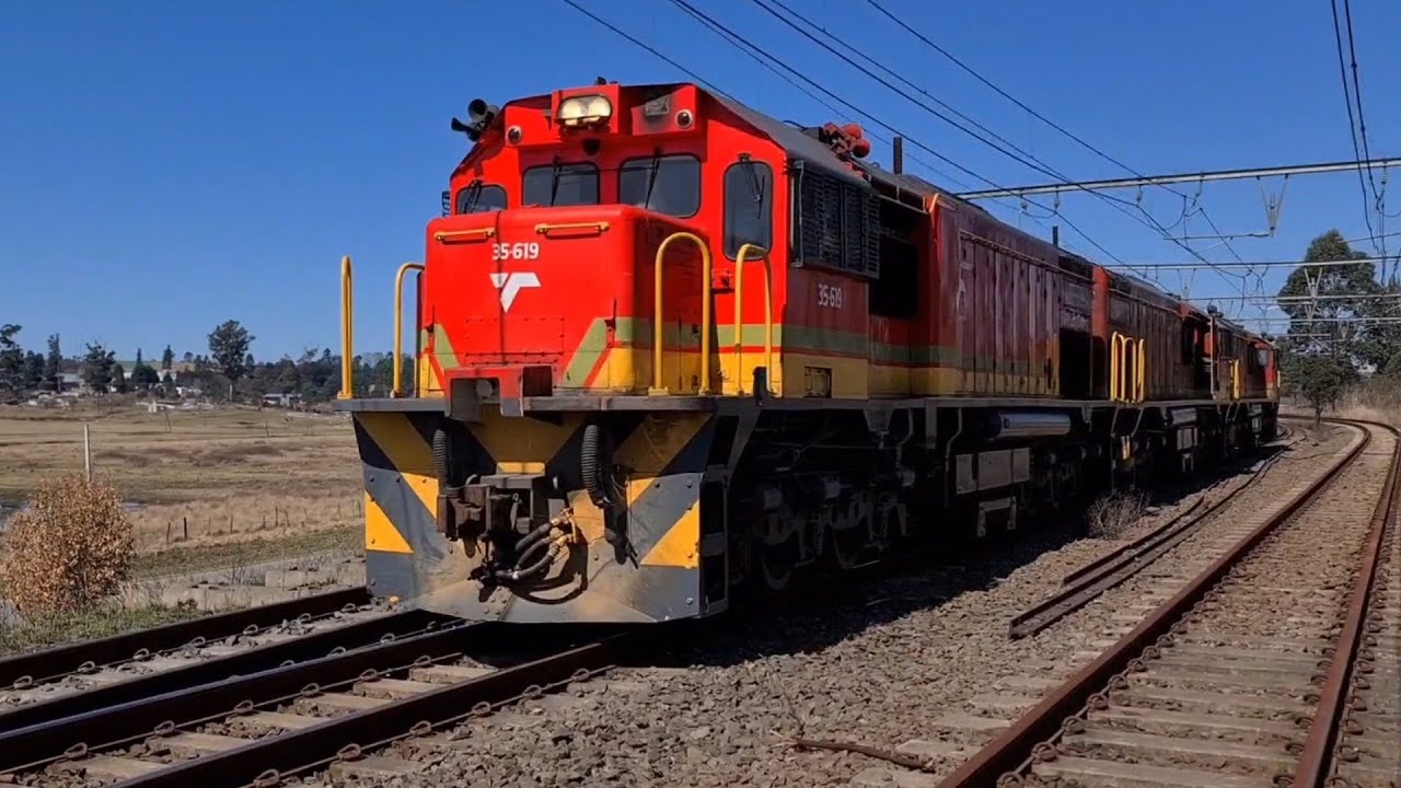 South African Railways class 35GM light diesel locomotives at Lions River and Lidgetton stations.
