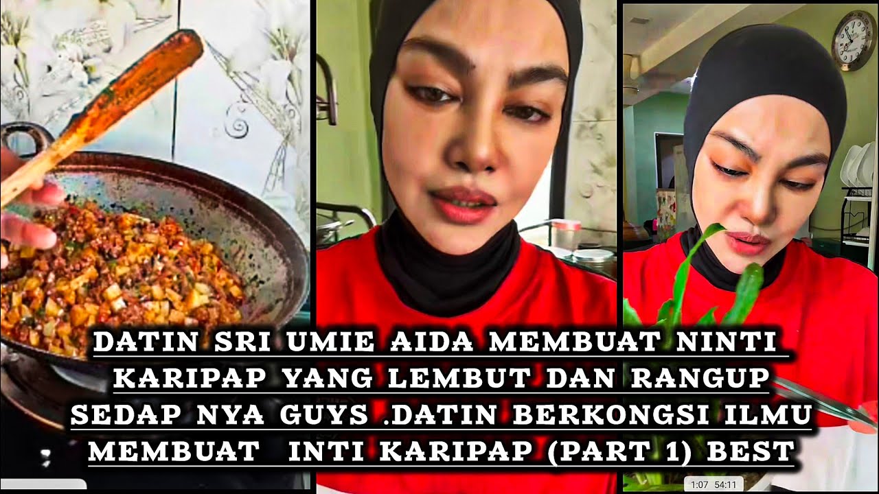 Datin Sri umie Aida live masak inti karipap sopan santun datin mengajar dalam live best sangat part1