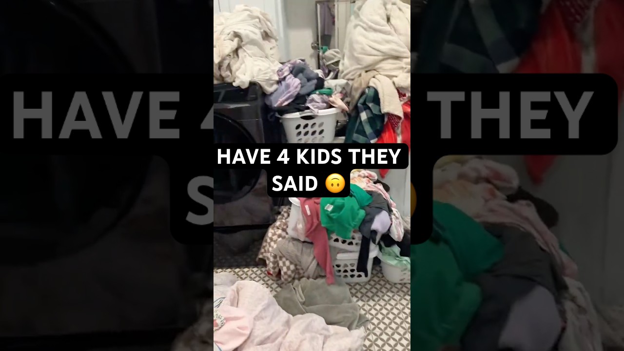 Laundry Cleaning Motivation with 4 kids