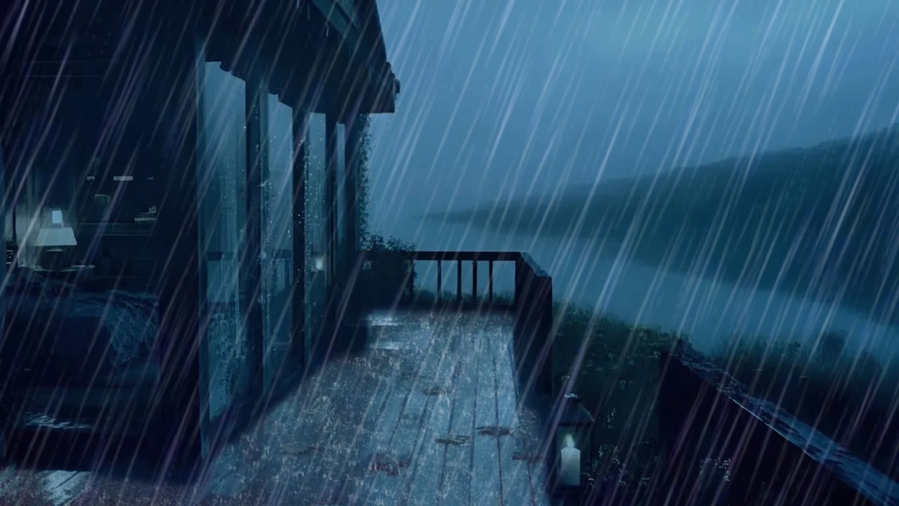 Rainy Night at the Lakeside Cabin | Heavy Rain for Sleep, Study and Relaxation, Meditation