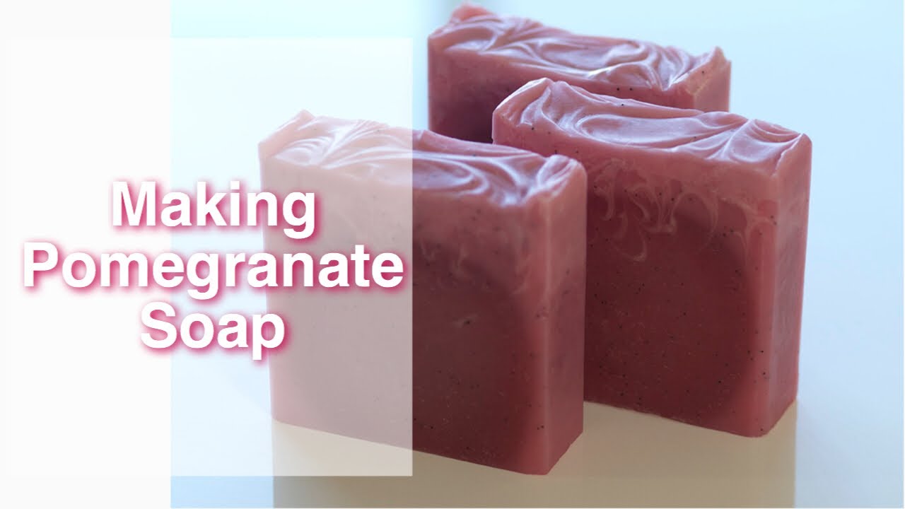 MAKING POMEGRANATE SOAP|COCONUT OIL SOAP|COLD PROCESS SOAP