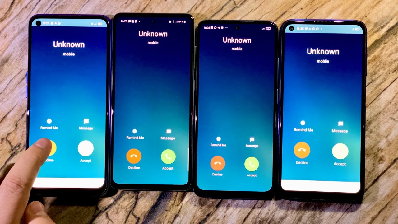 Fake iPhone Incoming call OPPO A54 + Xiaomi Redmi note 11 + Samsung A52s + Blackview A90 Android