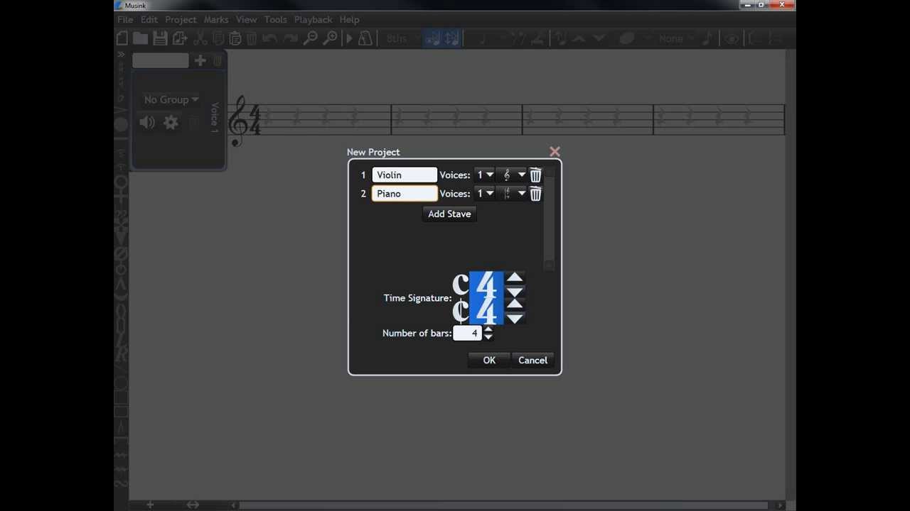 Micro-Tutorial: Changing Instruments in Musink (Free Notation Software)