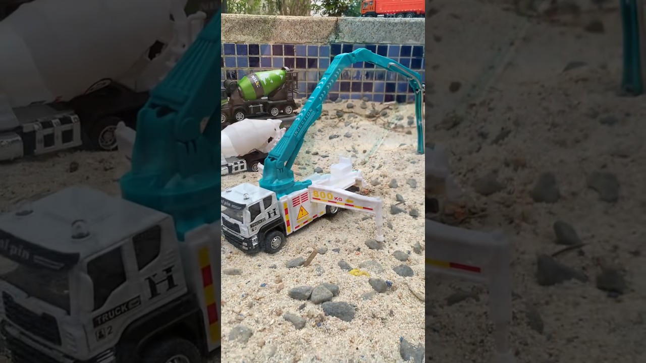 Alloy Concrete Pump Truck Toy with Sound and Light Engineering Truck #toys