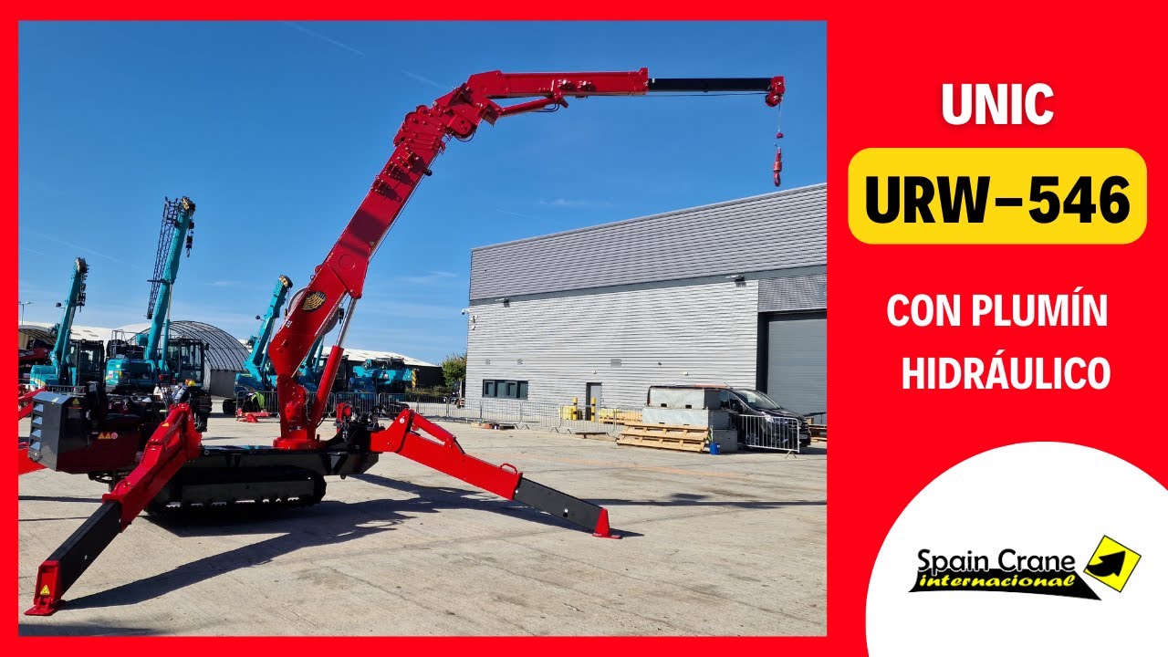 MINI GRÚA URW 546 CON PLUMÍN HIDRÁULICO #minigrua #elevacion #construccion