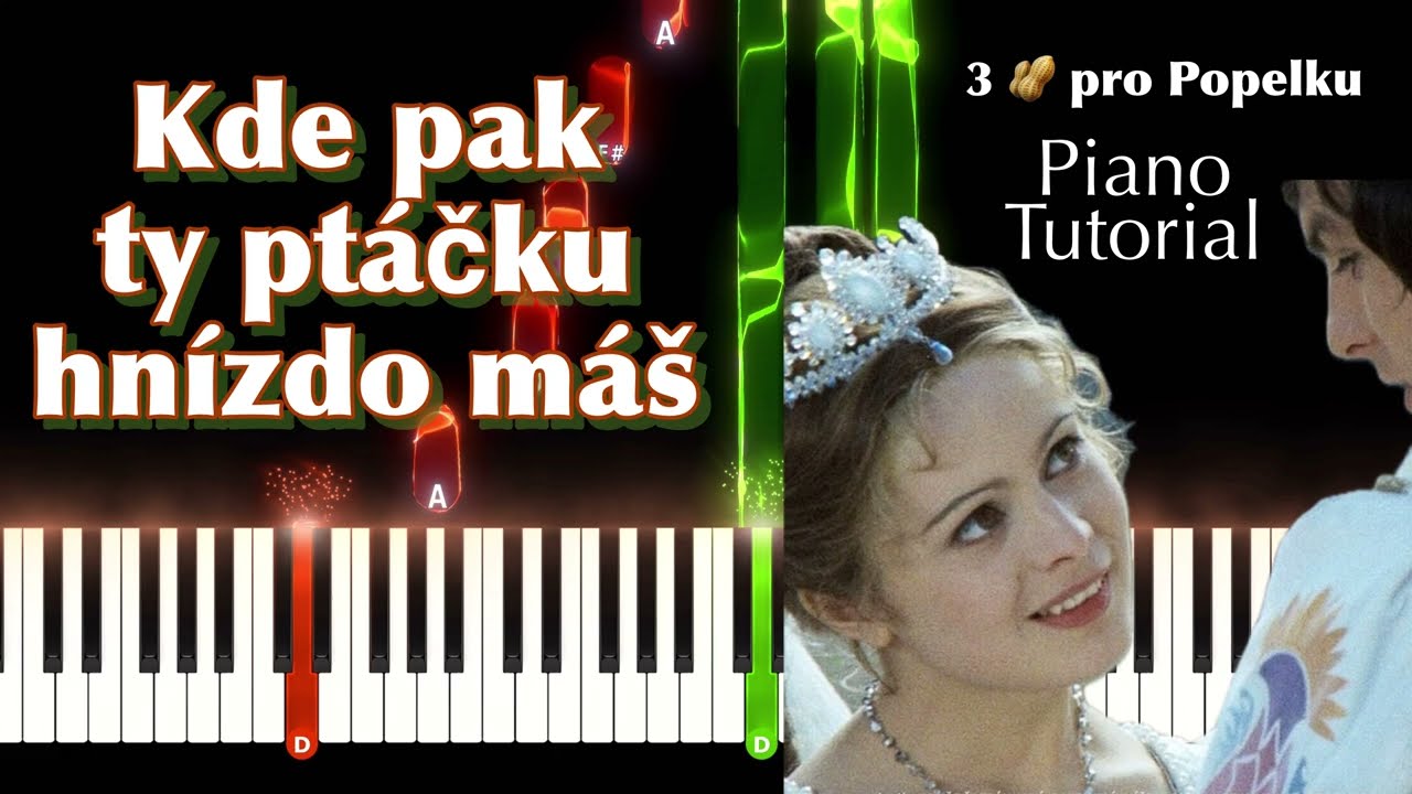 Krásna melódia na klavíri + noty, midi a mp3 - z filmu Tři oříšky pro Popelku #pianotutorial