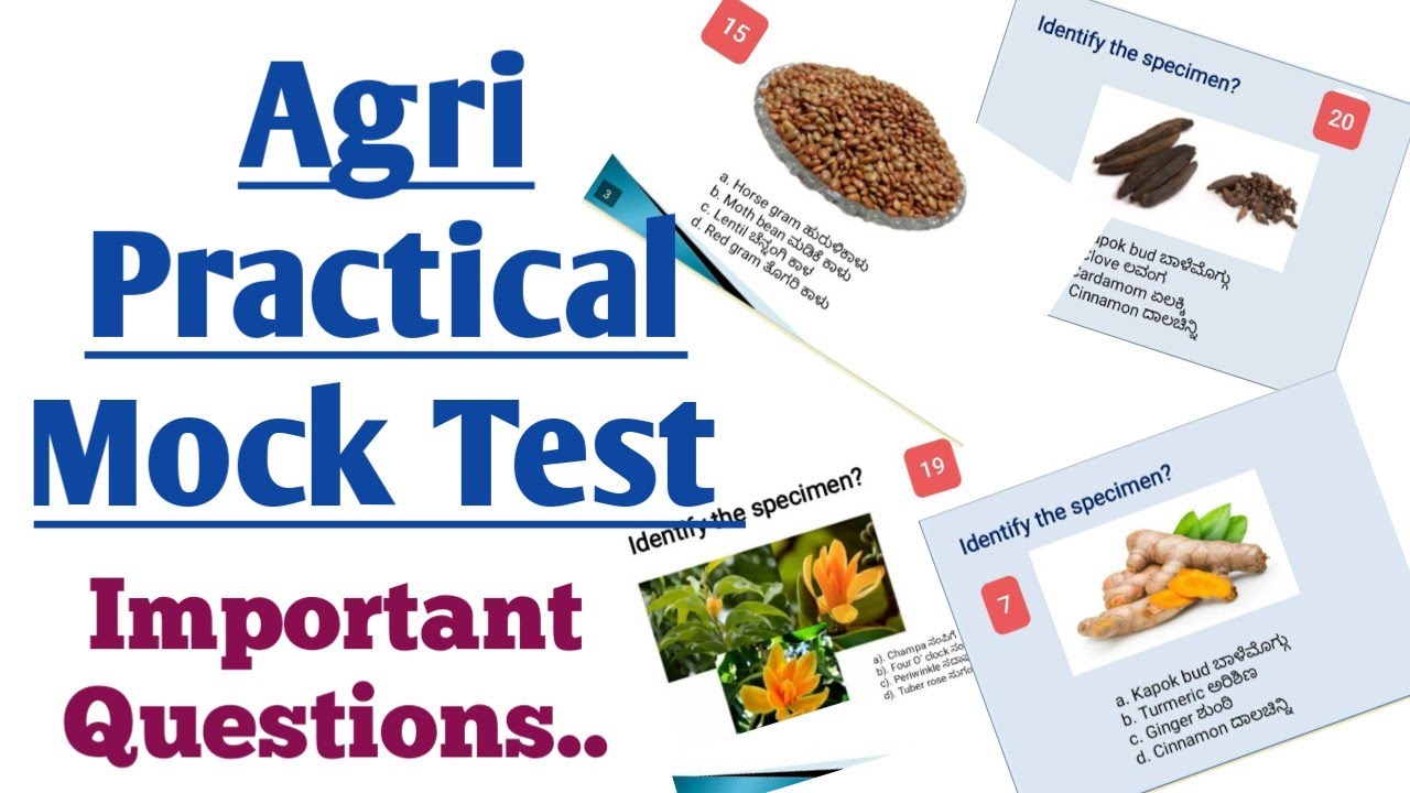Agri Practical Exam Mock Test || Most Important Question For KCET Agriculture Practical Exam