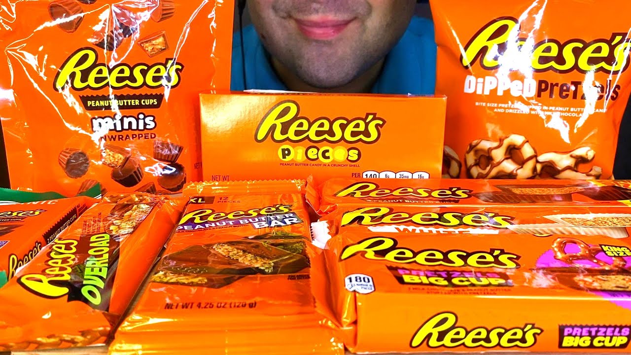 ASMR EATING CHOCOLATE REESE'S PARTY ASMR MUKBANG (EATING REESE'S PEANUT BUTTER) EATING SOUNDS