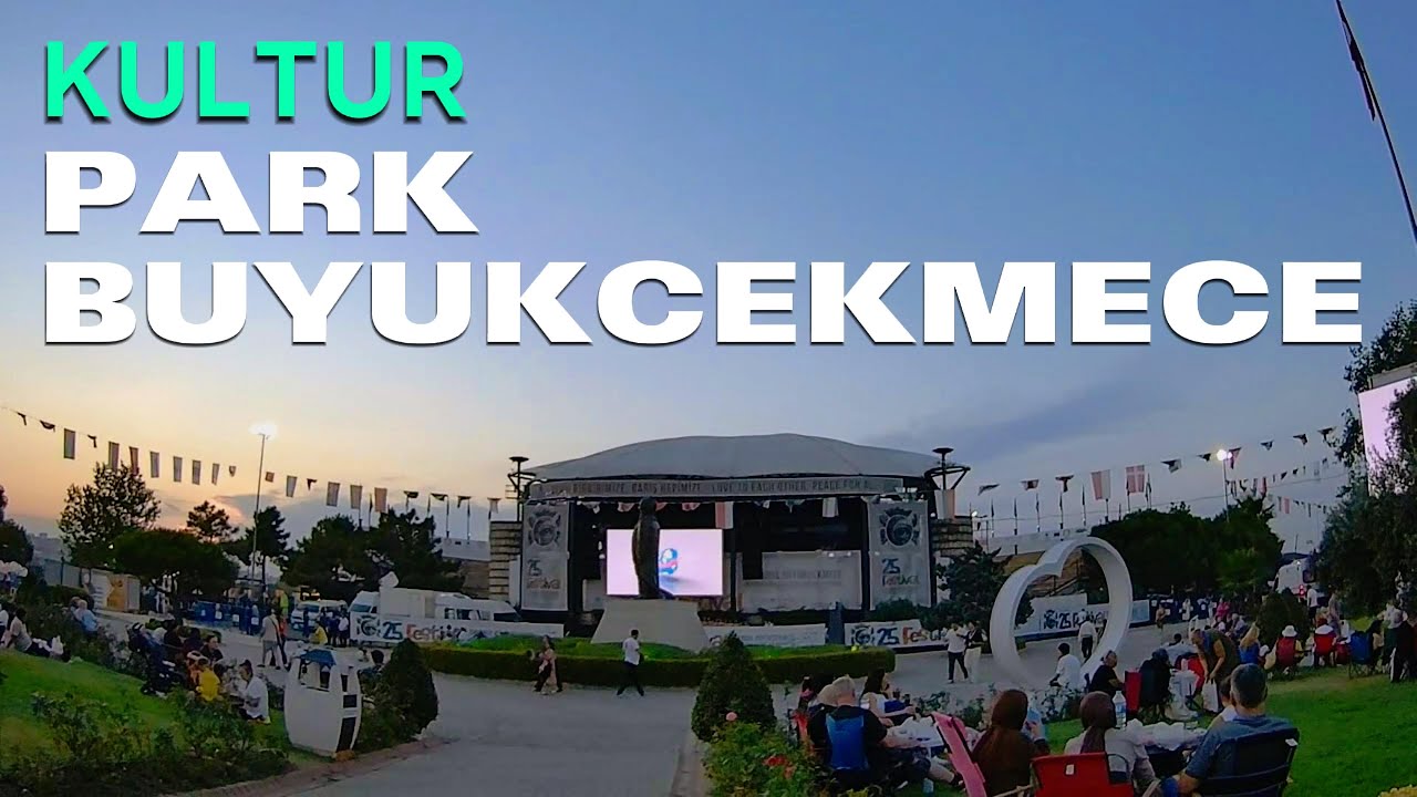 Istanbul Kultur Park Buyukcekmece, Summer, August, 4K walking tour