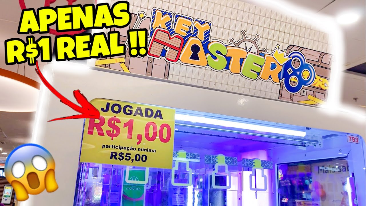 ACHEI UMA KEYMASTER/MÁQUINA DE PEGAR CELULAR COM JOGADAS A R$1 REAL !!!