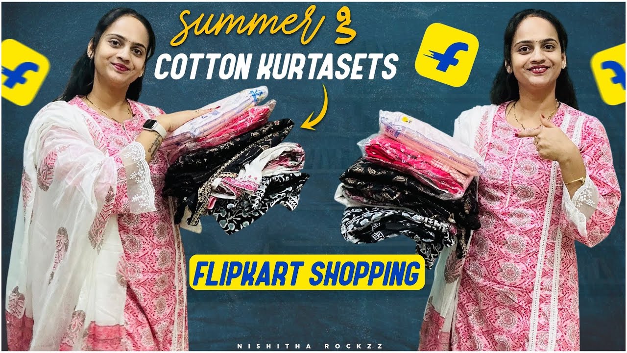 Flipkart లో తీసుకున్న kurtasets||summer కి comfortable wear||without side slit kurtasets@flipkart 