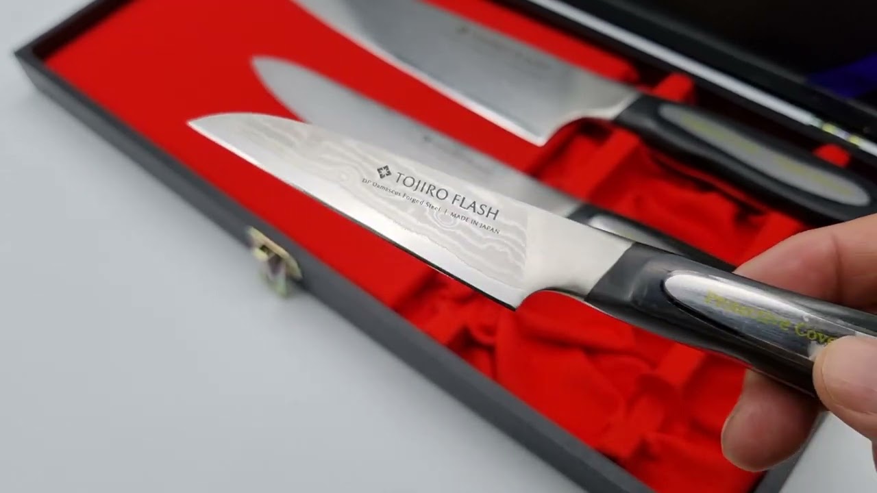 Tojiro Pro Flash Chef Utility Paring Knife 3 Pc Gift Set B