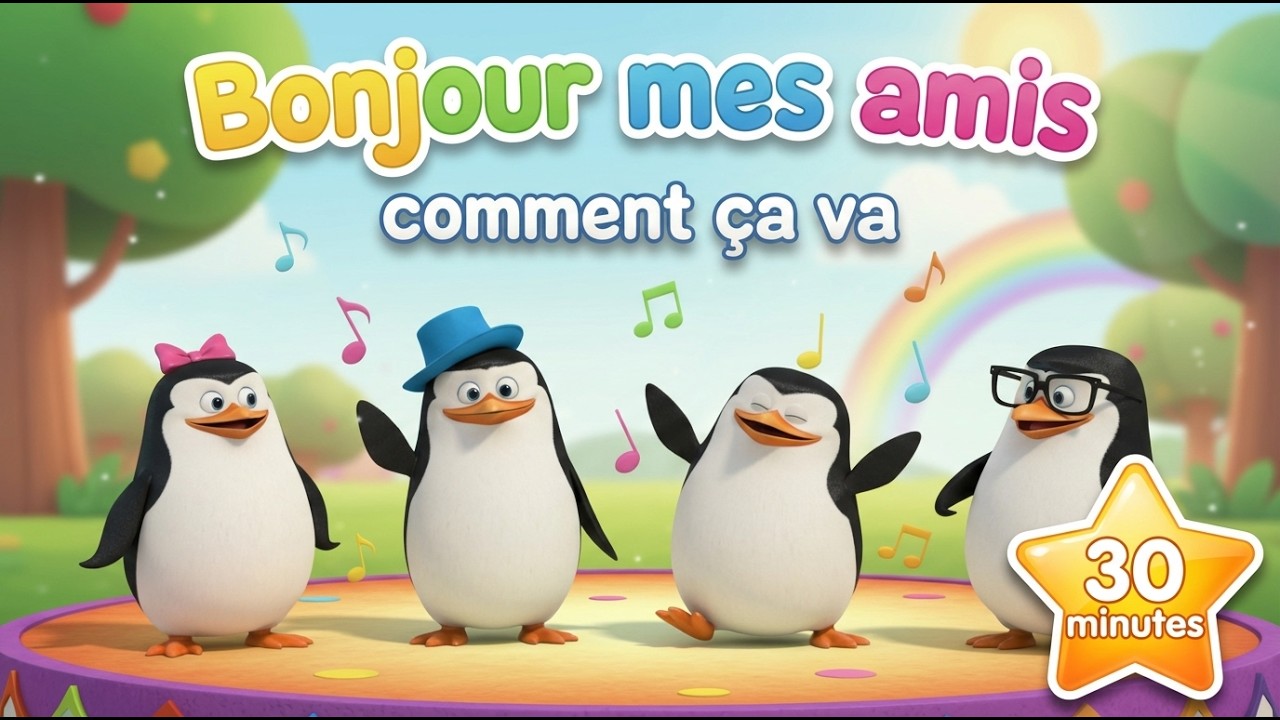 Chanson de la Maternelle 🎵 Bonjour mes amis comment ça va ? | 30 Minutes Répétition | Paroles