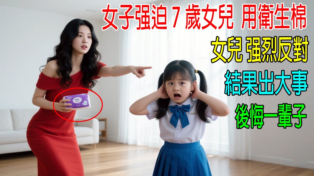 女子强迫7歲女兒用衛生棉，女兒强烈反對，結果出大事，後悔一輩子！