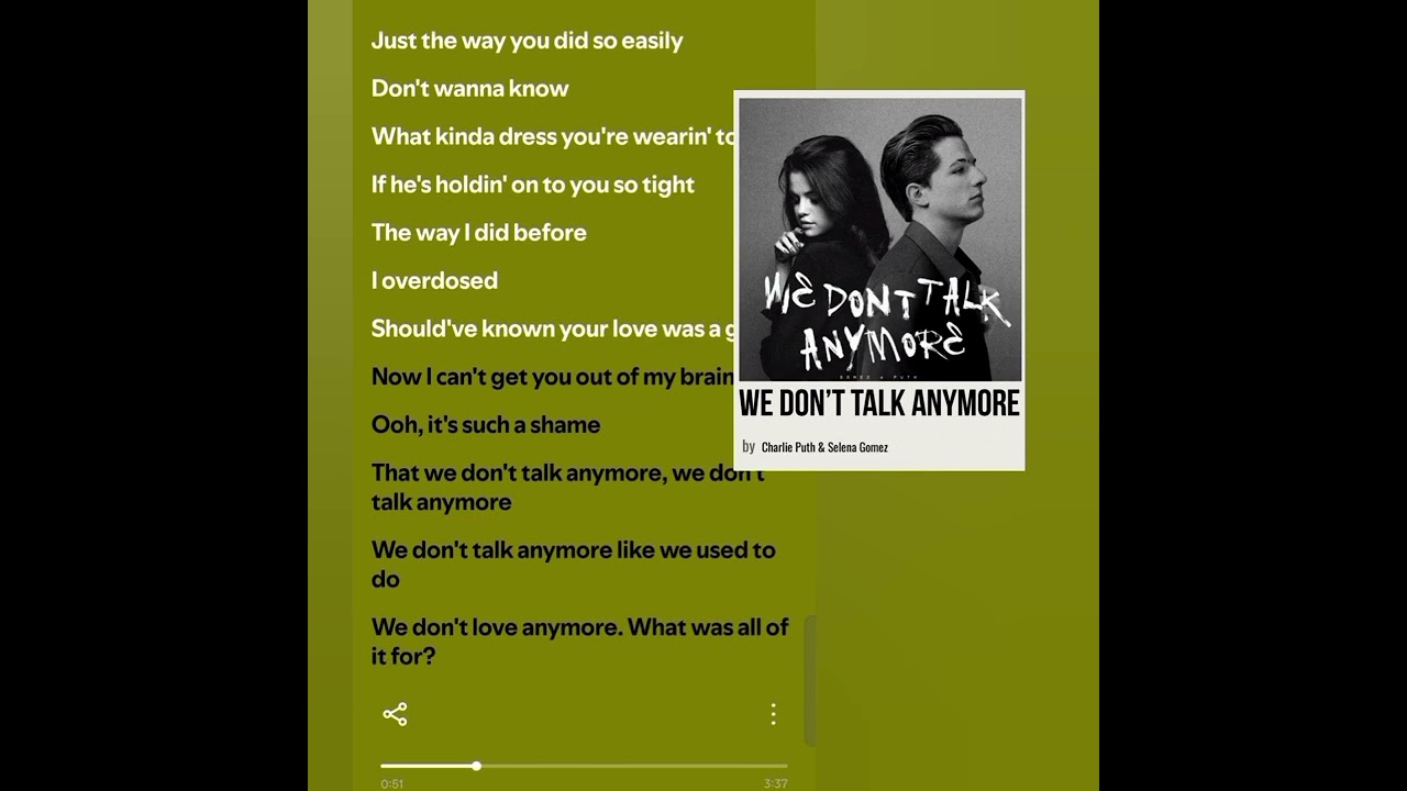 We Don’t Talk Anymore – Lyrics | Charlie Puth ft. Selena Gomez#WeDontTalkAnymore#Lyrics#LyricsVideo