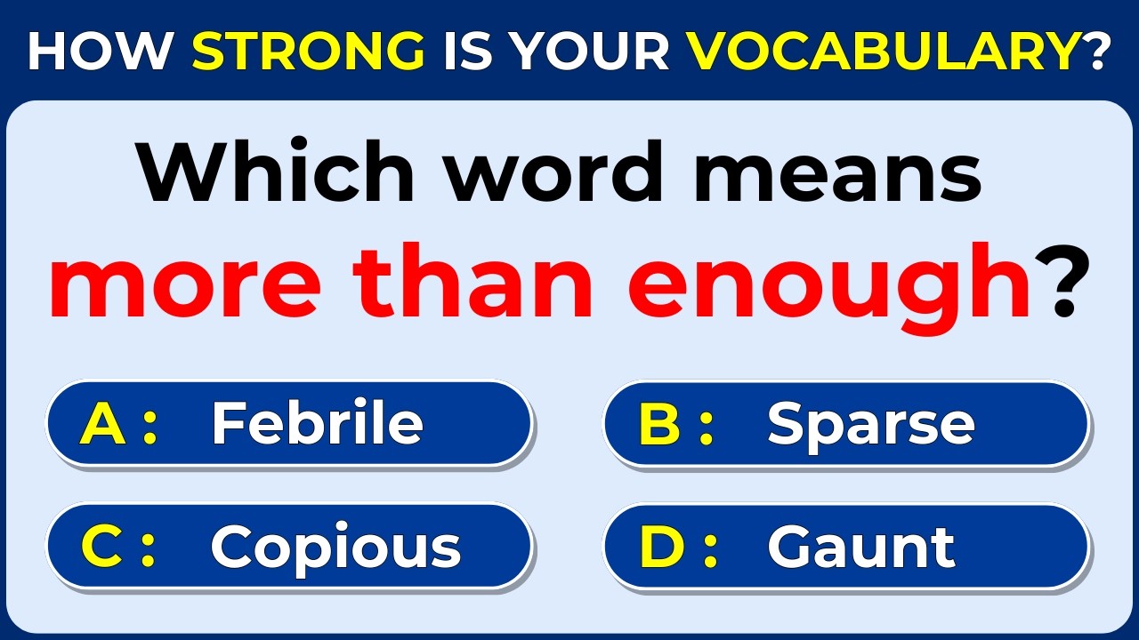 How Strong Is Your Vocabulary? Only 4% Can Score 30/30! Word Definitions | #challenge 61