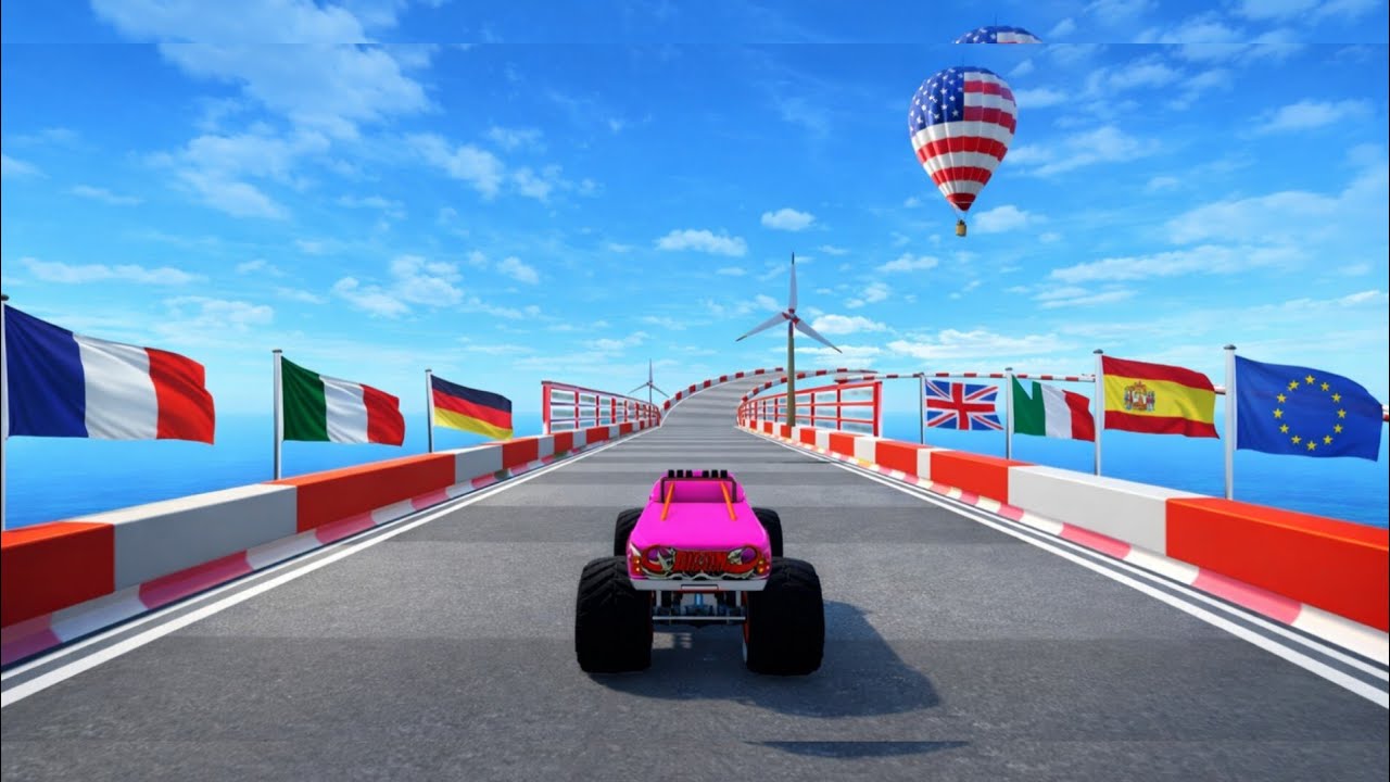 🚗 Extreme car ramp jump challenge🌎 USA 🇺🇸 | India 🇮🇳 | Germany 🇩🇪 | Italy 🇮🇹 | UK 🇬🇧 | France 🇫🇷 |
