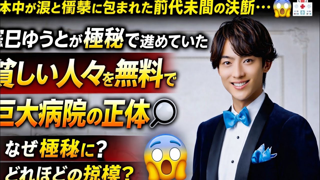 【日本中が涙と衝撃に包まれた前代未聞の決断…😱🏥】辰巳ゆうとが極秘で進めていた“貧しい人々を無料で救う巨大病院建設計画”がついに判を選んだその覚悟と、誰にも語られなかった感動の真実に列島騒然…😭✨