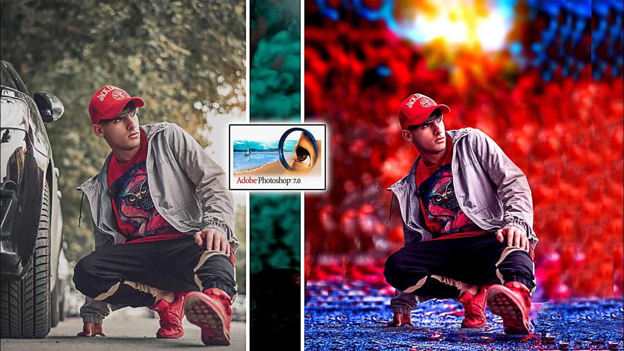 Photoshop 7.0 Photo Editing - Photoshop 7.0 Red Glowing CB Background Photo Editing