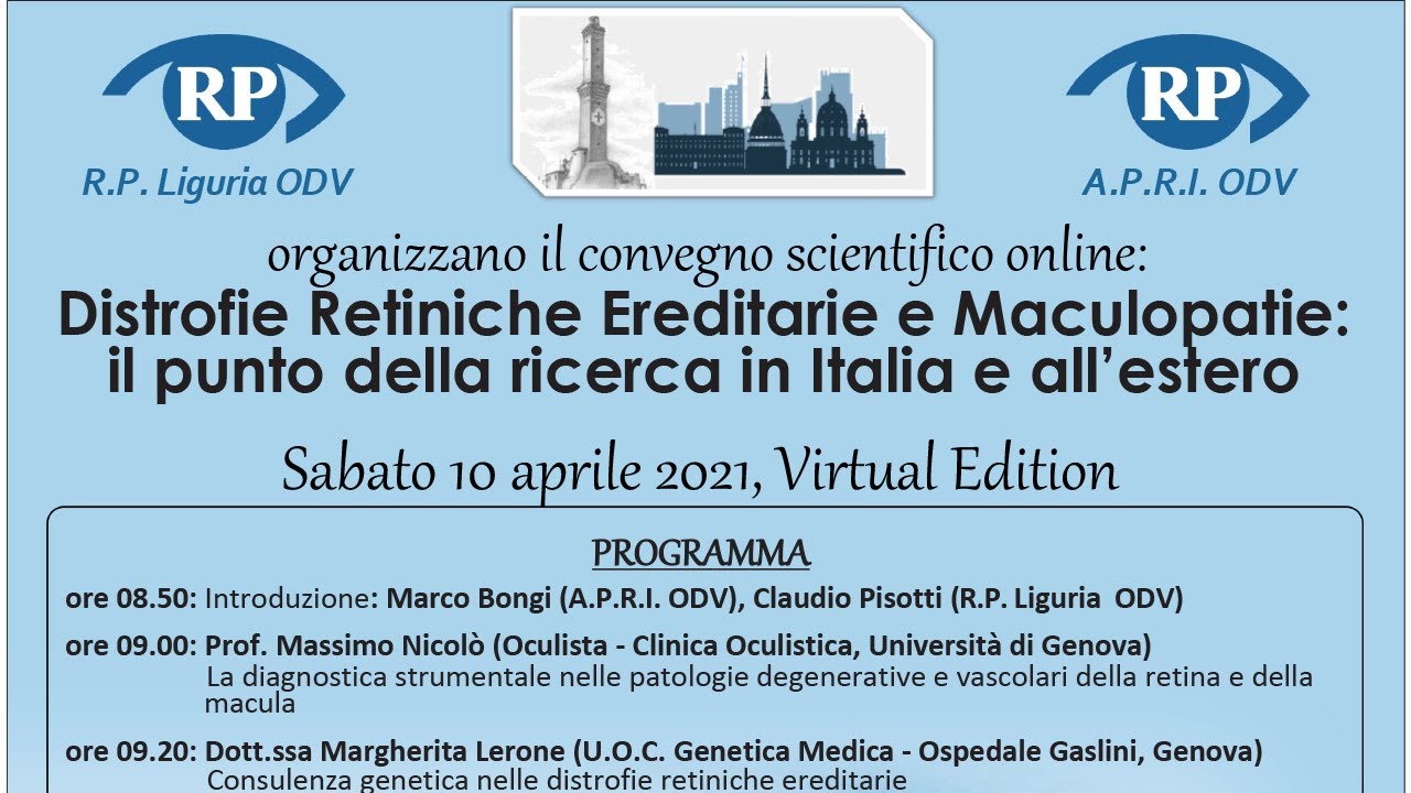 Distrofie Retiniche Ereditarie e Maculopatie: il punto della ricerca in Italia e all'estero