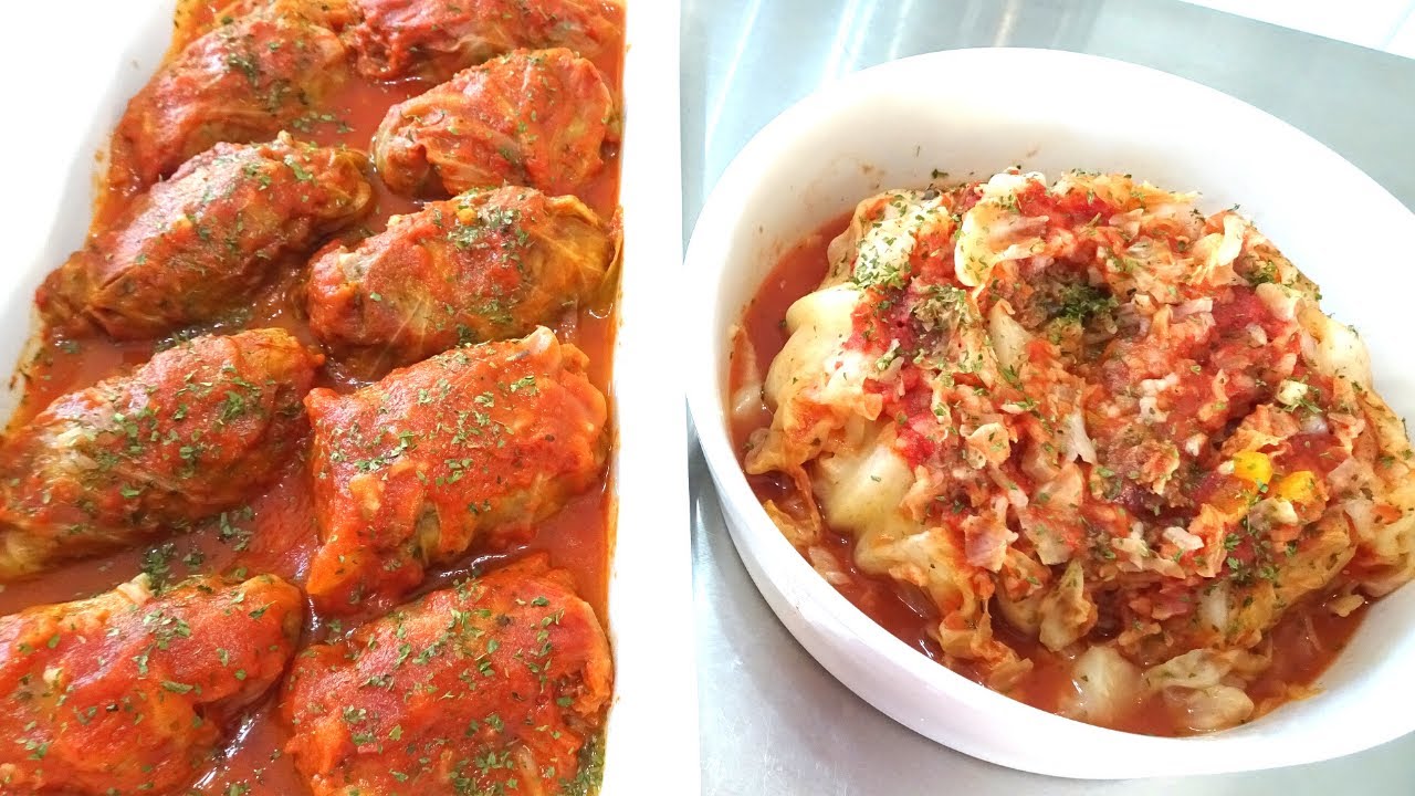Dos recetas una Col/Repollo Relleno de carne molida y Arroz. Mis Recetas Deliciosas #repollo #col