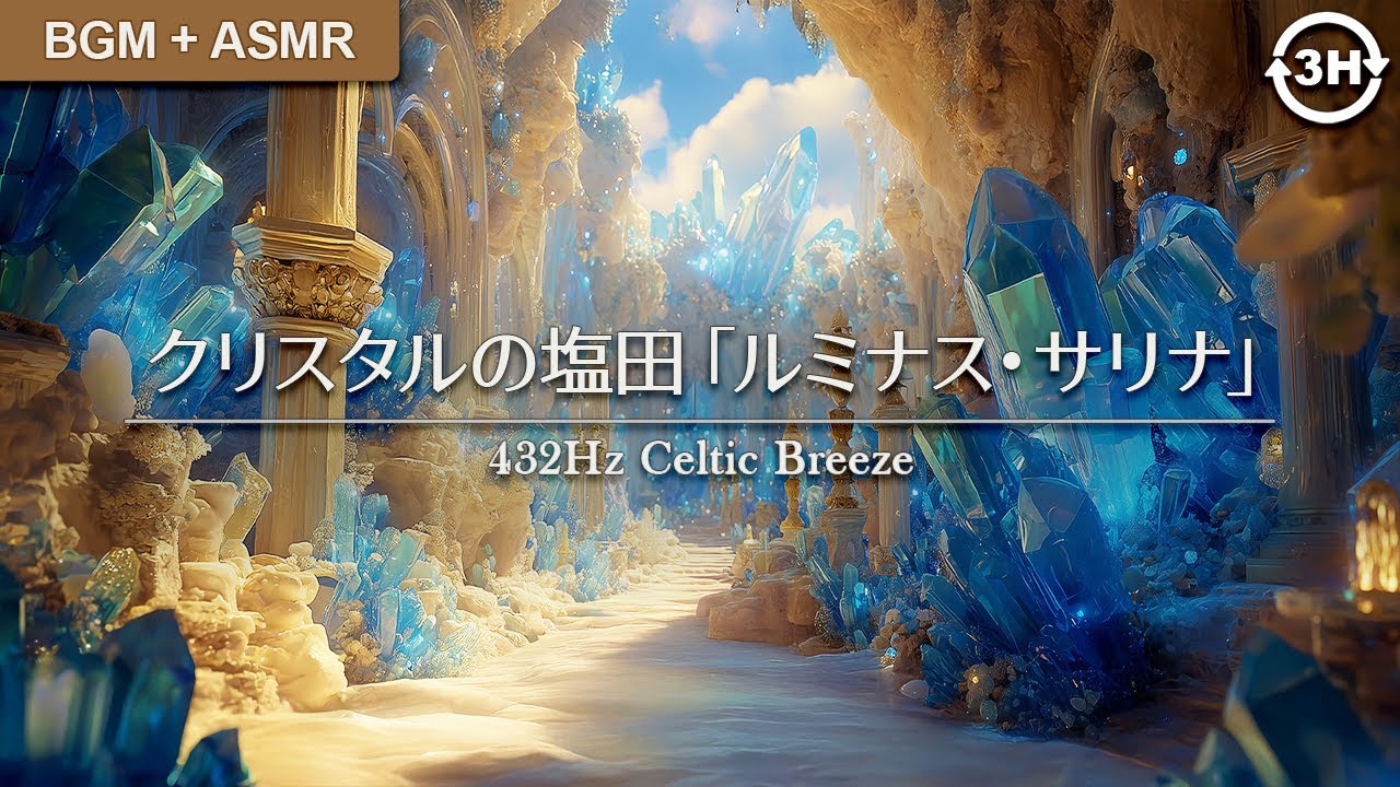 【浄化/集中】クリスタルの塩田「ルミナス・サリナ」：晴天のアルペジオと結晶の調べ | 432Hz 癒やしのアコースティック・ケルト | 作業用BGM・ディープホワイトノイズ・精神統一