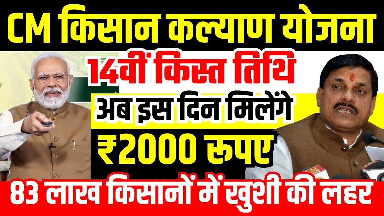 CM Kisan Samman Nidhi 14 किस्त | CM Mohan Yadav का बड़ा ऐलान | 1 करोड़ किसानों को लाभ