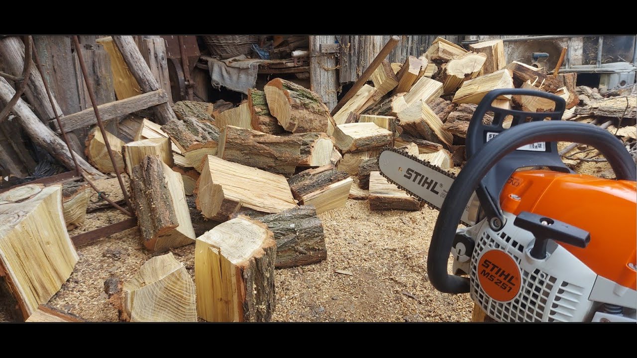 STIHL MS 251 wood cutting favágás