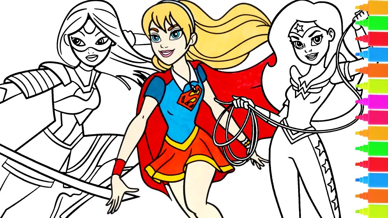 DC Super Hero Girls Supergirl, Katana, Wonder Woman | Coloring Book Pages