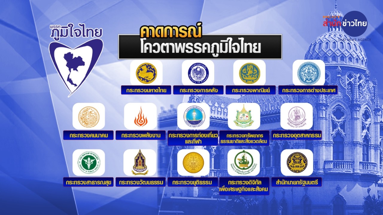 โผเก้าอี้รัฐมนตรี ภูมิใจไทย 19 ที่นั่ง - เพื่อไทย 8 ที่นั่ง